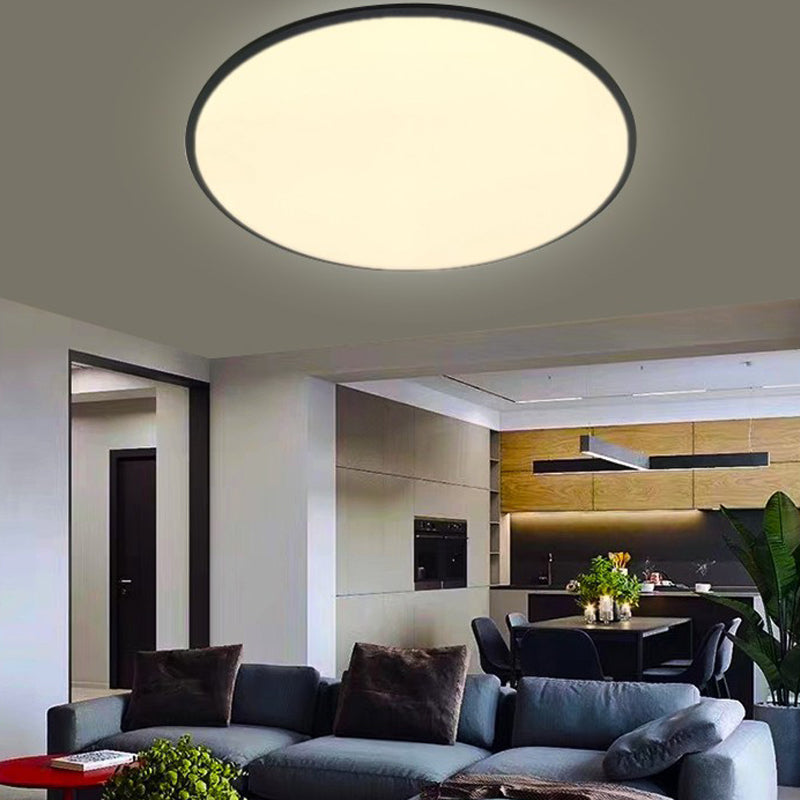 Circle Ceiling Light Fixture Minimalist Aluminum LED Black Ceiling Light