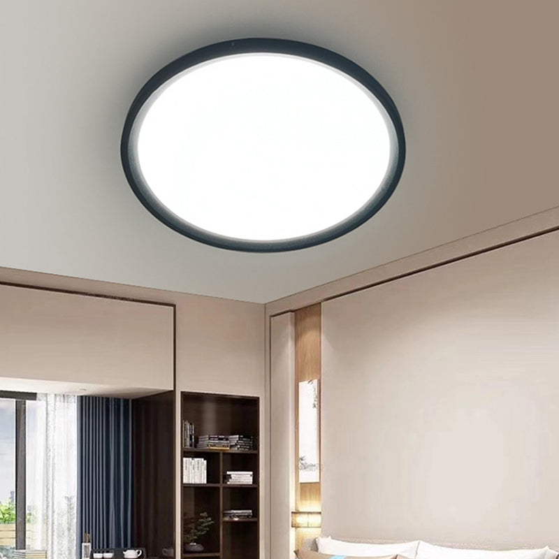 Circle Ceiling Light Fixture Minimalist Aluminum LED Black Ceiling Light