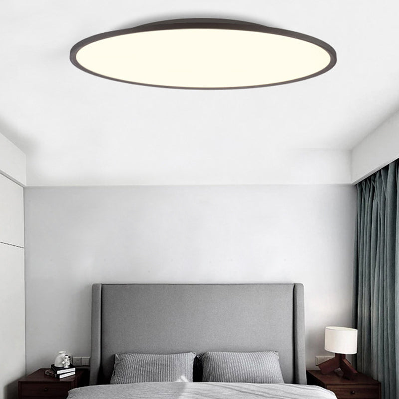 Circle Ceiling Light Fixture Minimalist Aluminum LED Black Ceiling Light