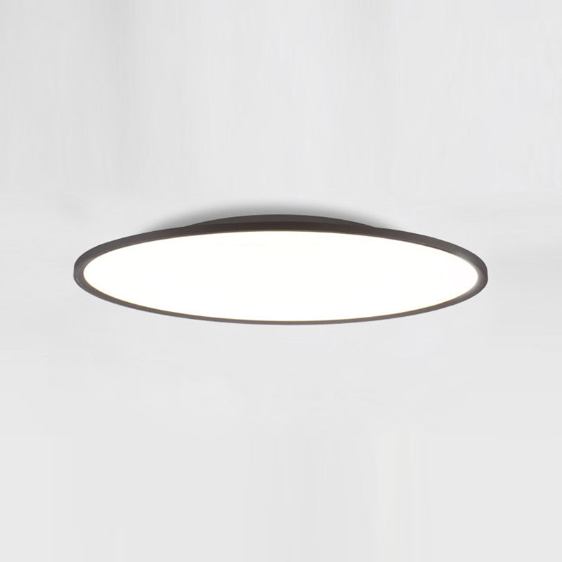 Circle Ceiling Light Fixture Minimalist Aluminum LED Black Ceiling Light