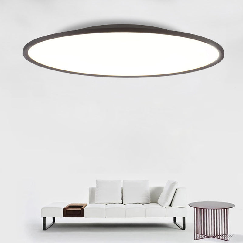 Circle Ceiling Light Fixture Minimalist Aluminum LED Black Ceiling Light