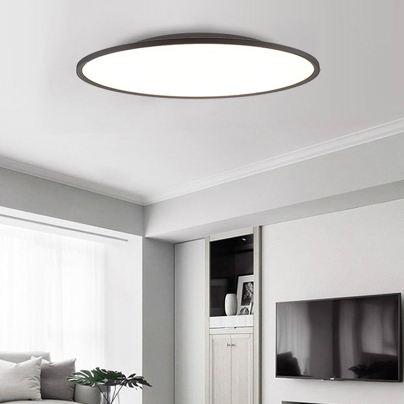 Circle Ceiling Light Fixture Minimalist Aluminum LED Black Ceiling Light