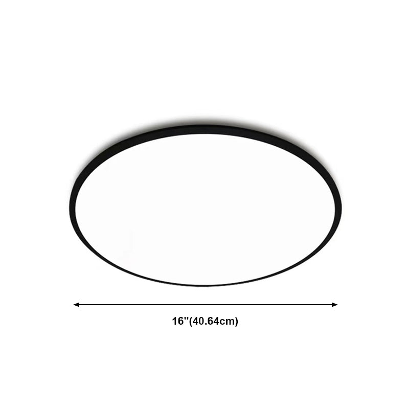 Circle Ceiling Light Fixture Minimalist Aluminum LED Black Ceiling Light