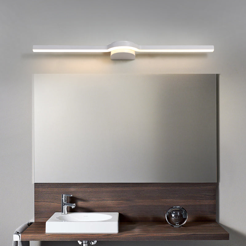 Lineaire LED ijdelheid Mirror Licht eenvoudig Stijlvol metalen badkamer Wandlicht