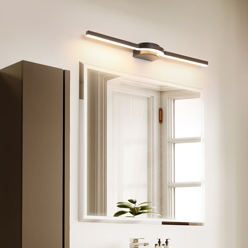 Lineaire LED ijdelheid Mirror Licht eenvoudig Stijlvol metalen badkamer Wandlicht