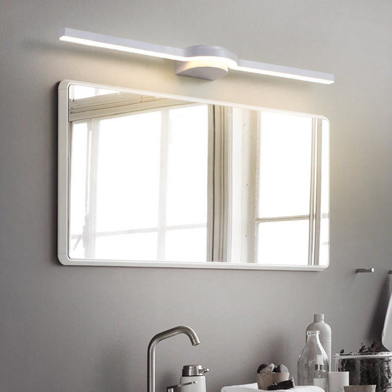 Lineaire LED ijdelheid Mirror Licht eenvoudig Stijlvol metalen badkamer Wandlicht