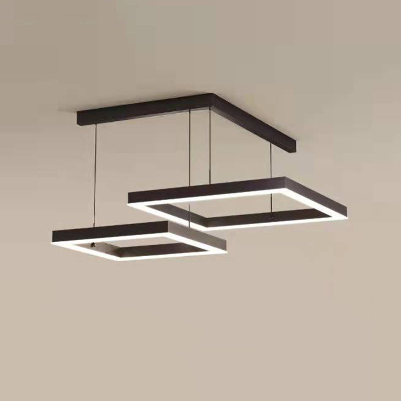 Square Shape Metal Pendant Light Fixtures Modern Style Hanging Light Fixtures