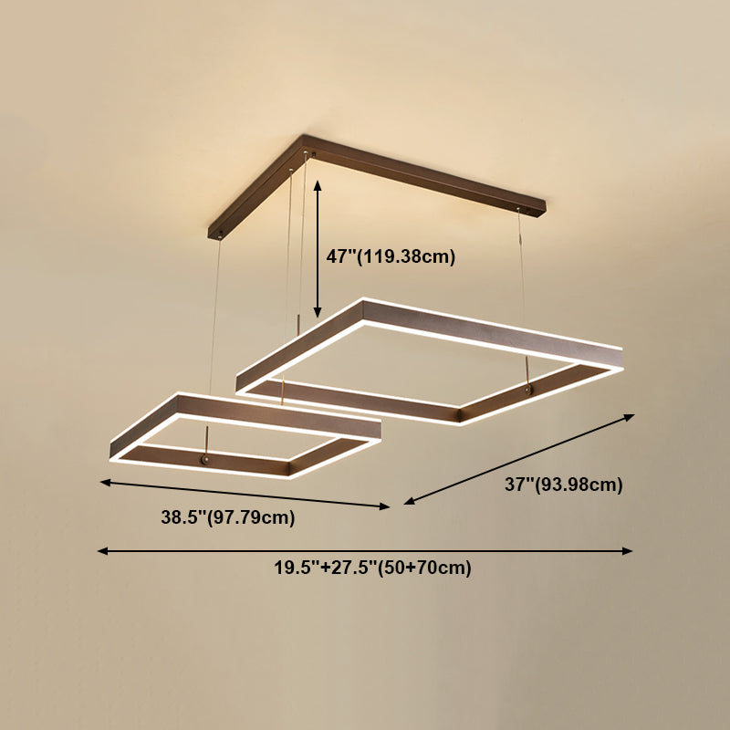 Luminaires de pendentif métallique de forme carrée