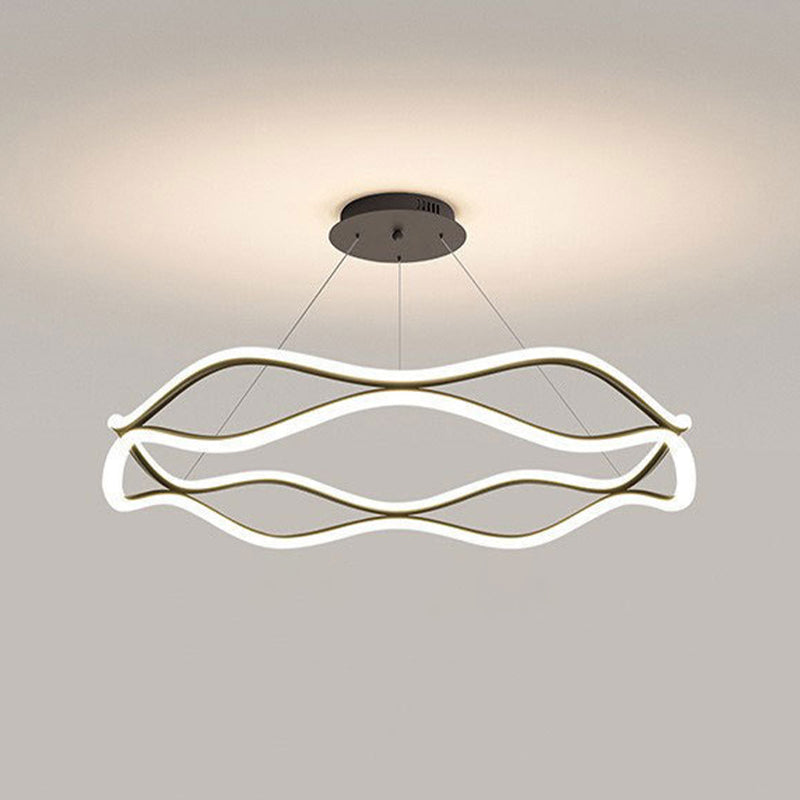 Luminaires de pendentif métallique de forme linéaire