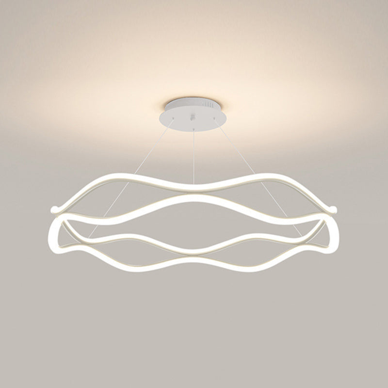 Luminaires de pendentif métallique de forme linéaire