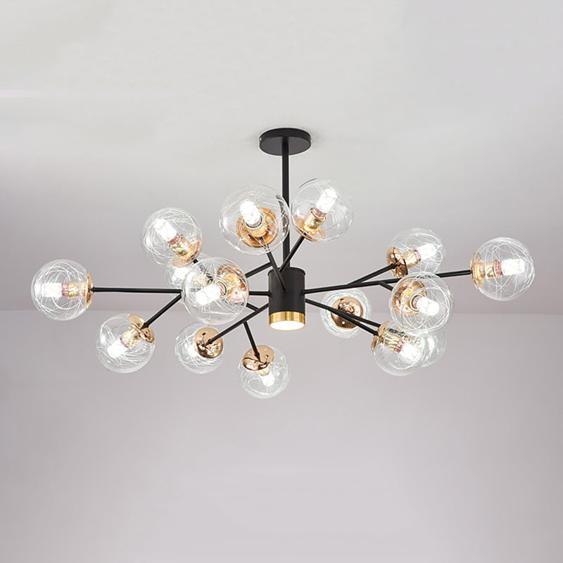 Spherical Shape Glass Pendant Light Fixtures Modern Style Hanging Light Fixtures