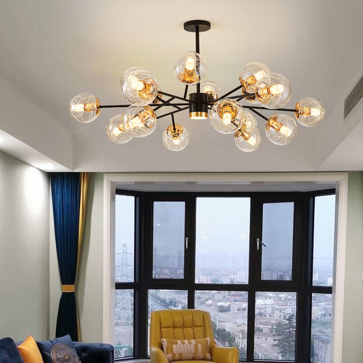 Spherical Shape Glass Pendant Light Fixtures Modern Style Hanging Light Fixtures