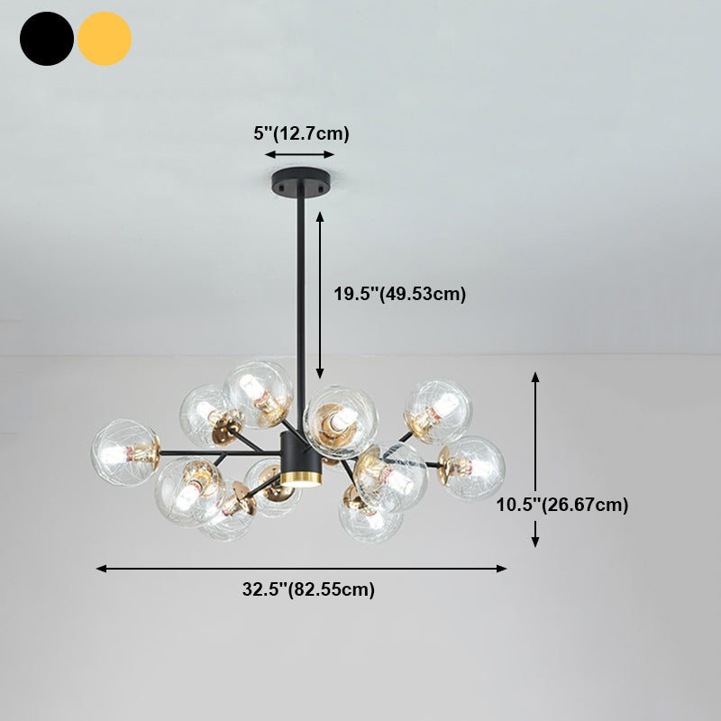 Spherical Shape Glass Pendant Light Fixtures Modern Style Hanging Light Fixtures