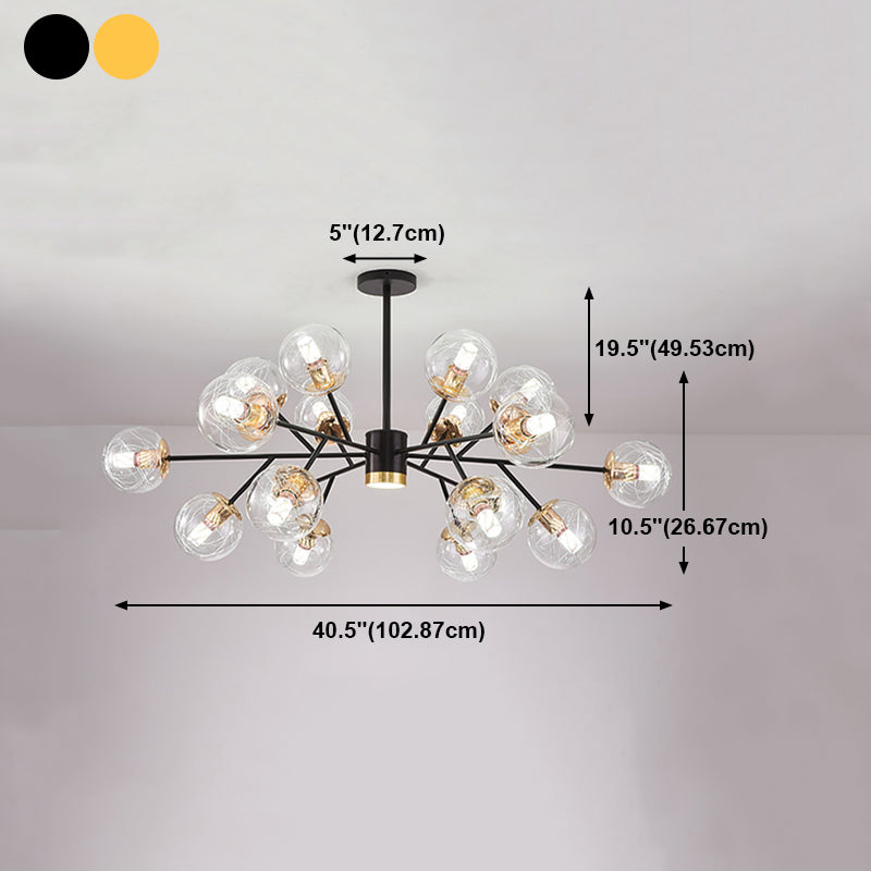 Spherical Shape Glass Pendant Light Fixtures Modern Style Hanging Light Fixtures