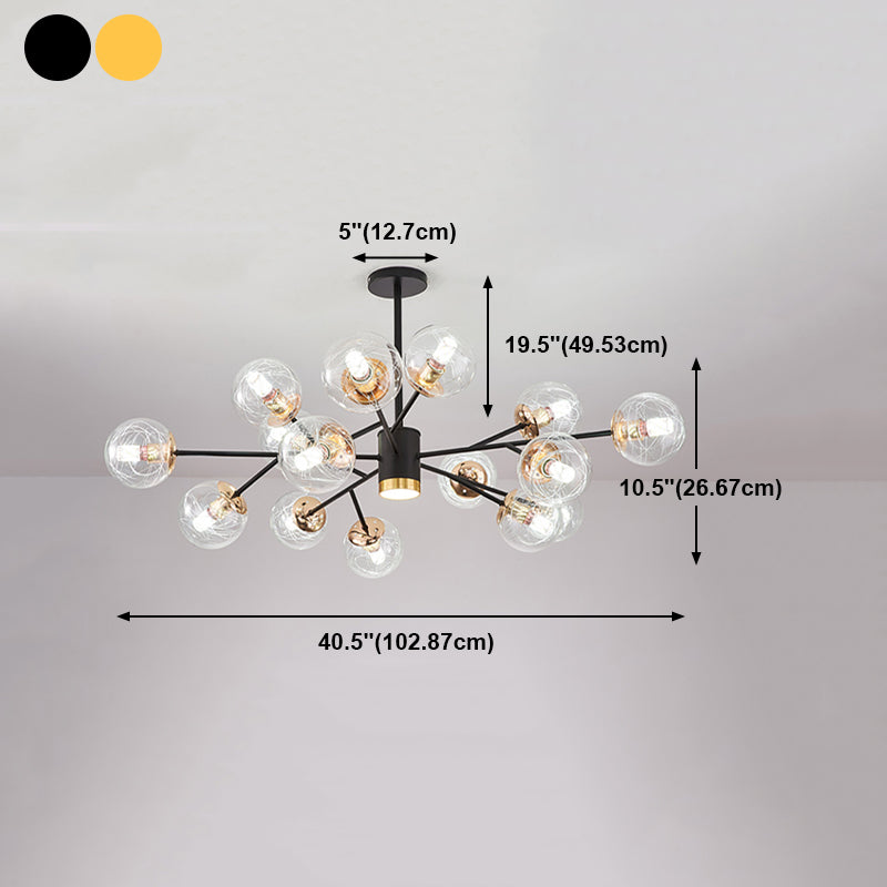 Spherical Shape Glass Pendant Light Fixtures Modern Style Hanging Light Fixtures