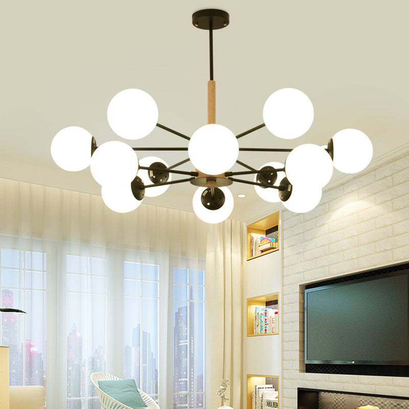 Forme sphérique Chandelier Light Modern Style Glass Multi Light Hanging Sanging pour étudier