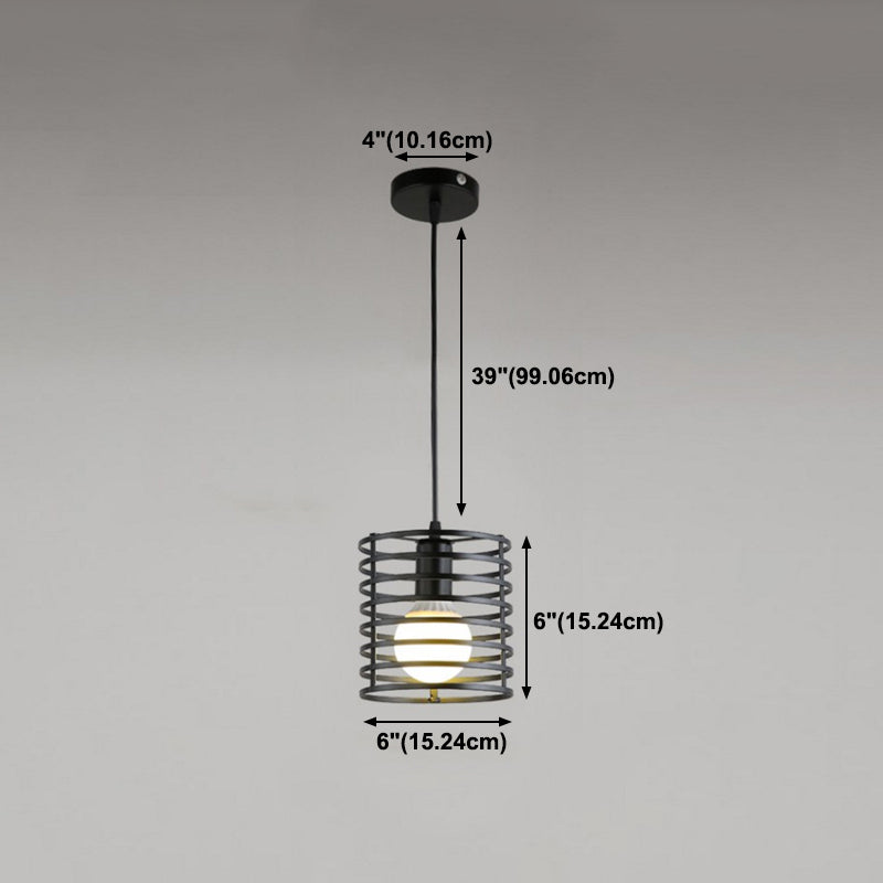 Käfig Anhängerleuchte Vintage Black Metall Suspension Lighting