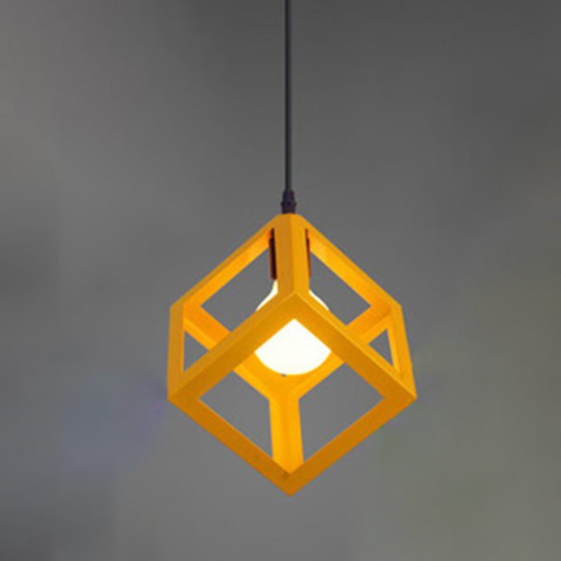 Metal Geometric Pendant Lighting Loft Style 1-Light Restaurant Hanging Lamp