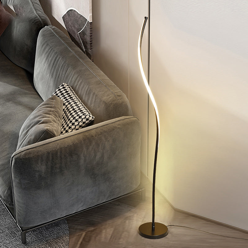 Linear Shape Metal Floor Lights Modern Style 1-Light Floor Lamp