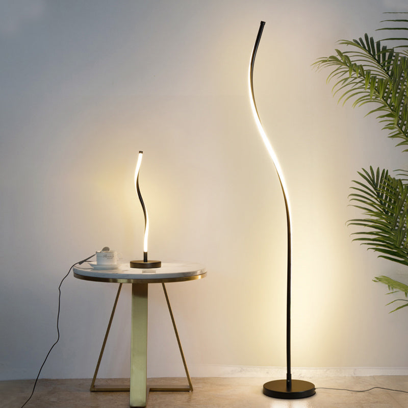 Linear Shape Metal Floor Lights Modern Style 1-Light Floor Lamp