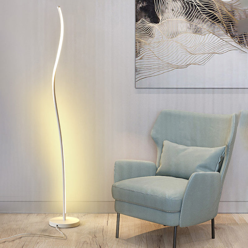 Linear Shape Metal Floor Lights Modern Style 1-Light Floor Lamp