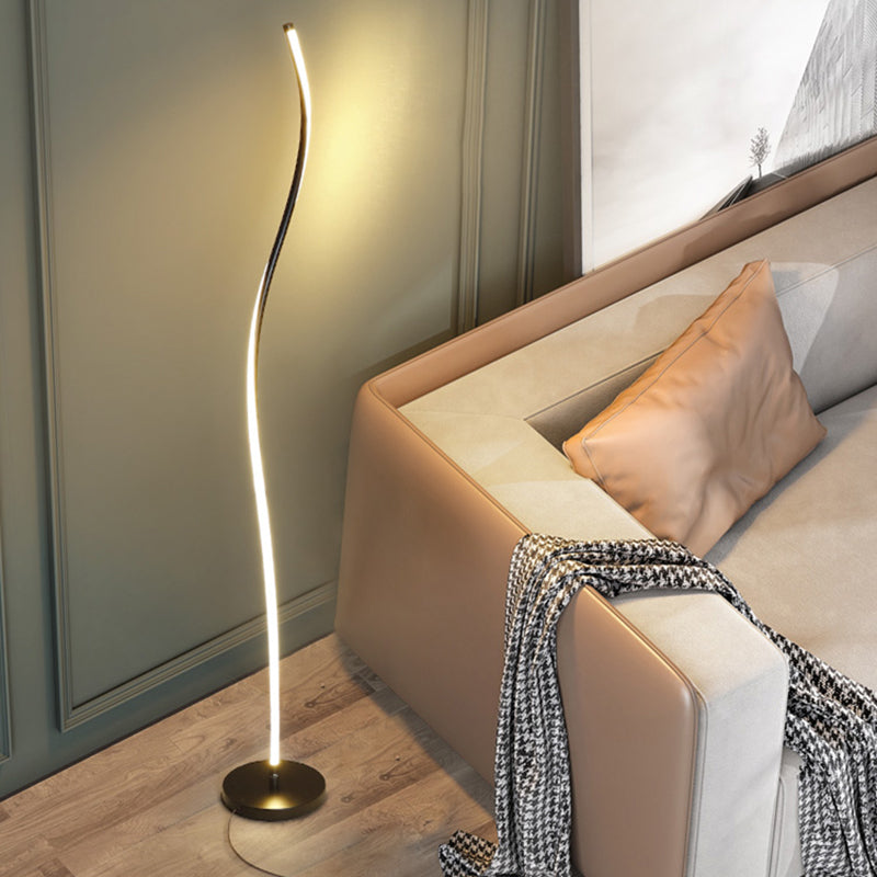 Linear Shape Metal Floor Lights Modern Style 1-Light Floor Lamp