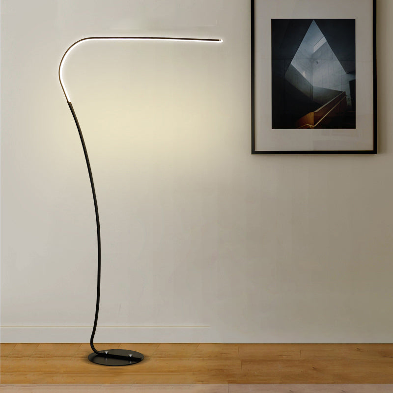 Metal Linear Shape Floor Lights Modern Style 1-Light Floor Lamp