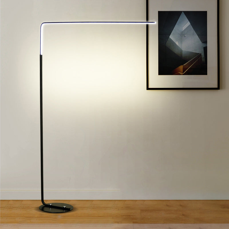 Metal Linear Shape Floor Lights Modern Style 1-Light Floor Mount Light