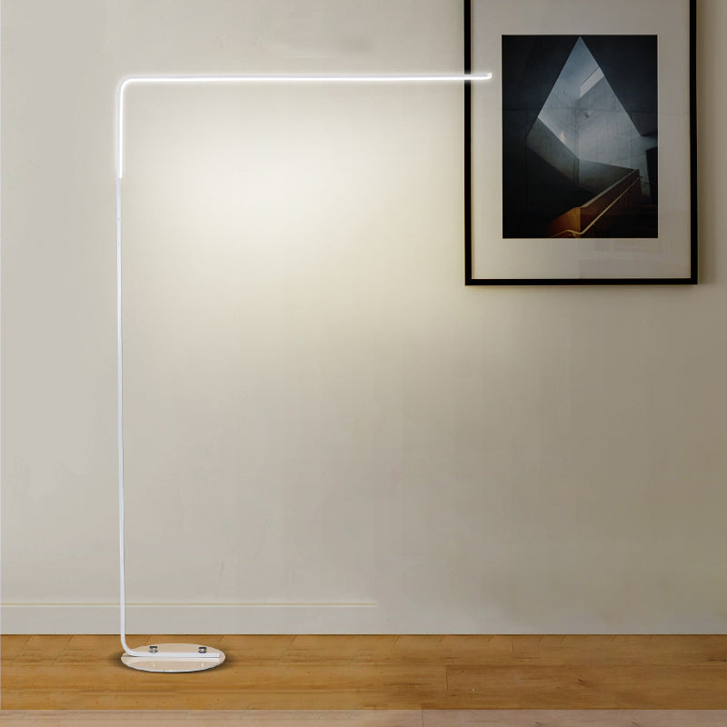 Metal Linear Shape Floor Lights Modern Style 1-Light Floor Mount Light