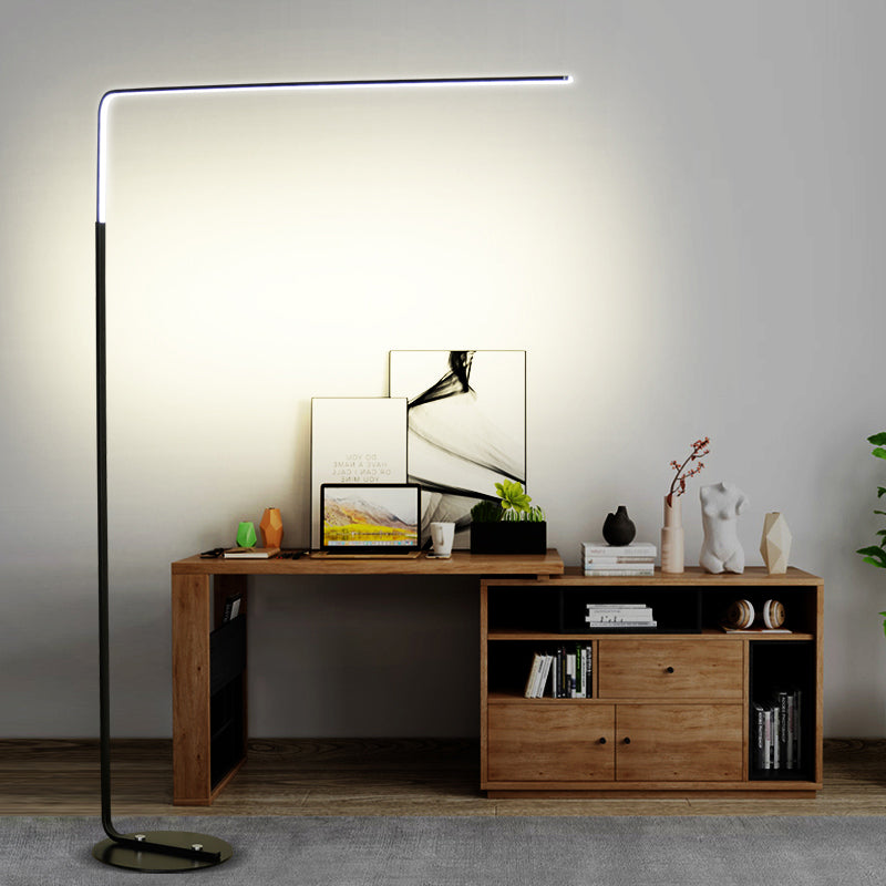 Metal Linear Shape Floor Lights Modern Style 1-Light Floor Lamp