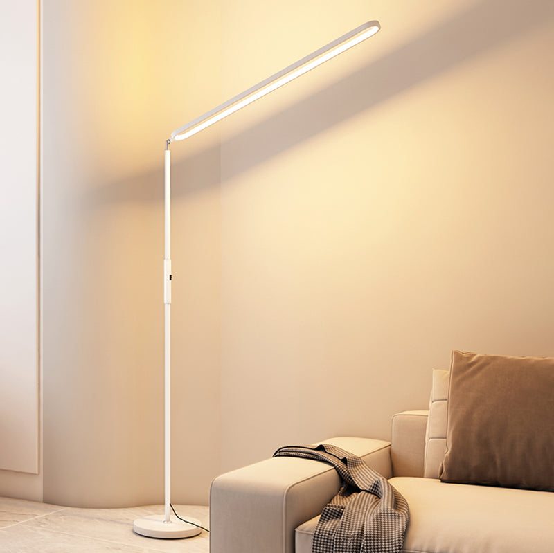 Linear Shape Metal Floor Lamp Modern 1 Light Floor Light for Living Room