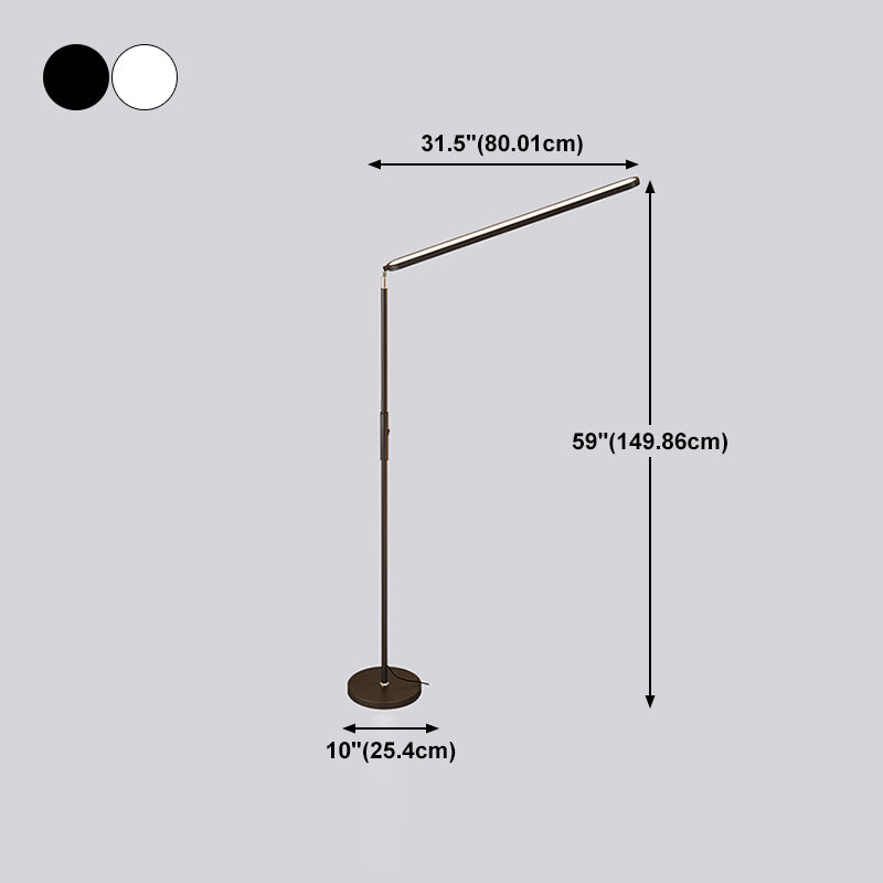 Linear Shape Metal Floor Lamp Modern 1 Light Floor Light for Living Room