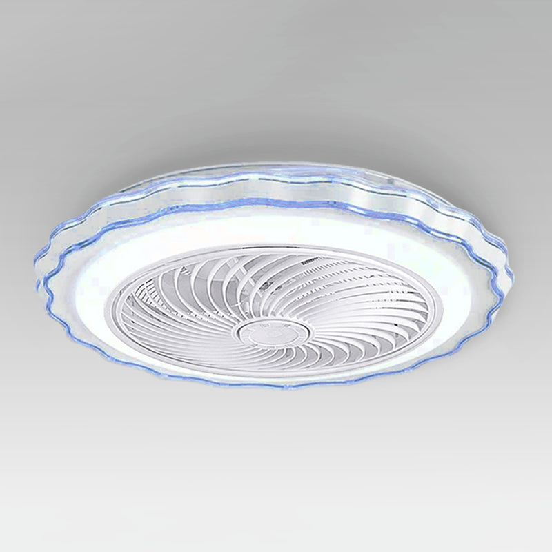 Éclairage de ventilateur de plafond floral Style de style en métal LED MONT SEMI FUX LEMP