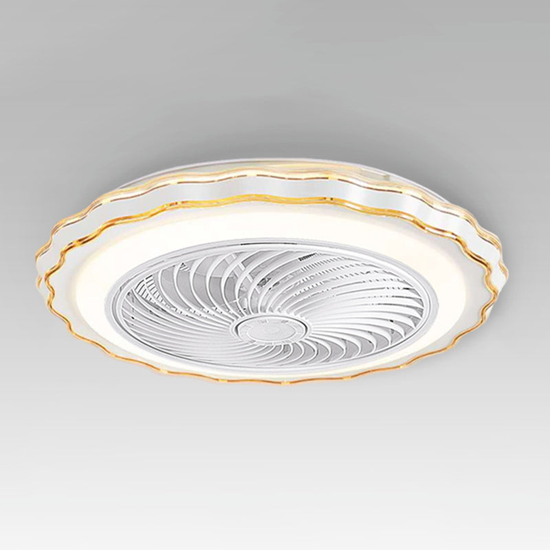 Éclairage de ventilateur de plafond floral Style de style en métal LED MONT SEMI FUX LEMP