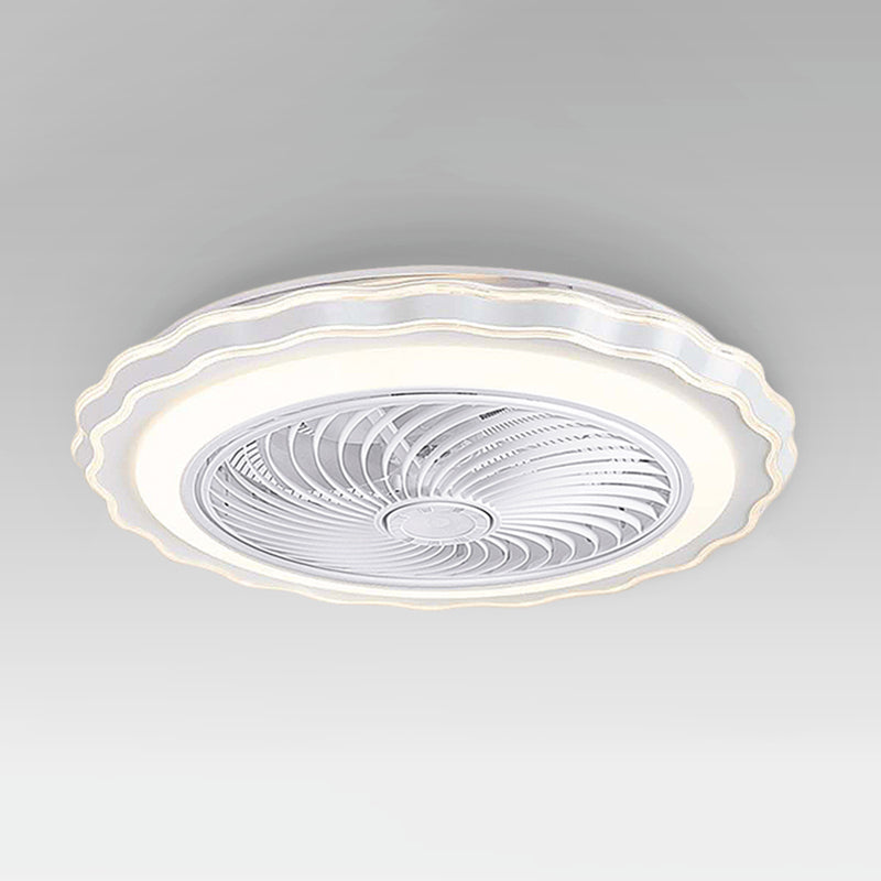 Éclairage de ventilateur de plafond floral Style de style en métal LED MONT SEMI FUX LEMP