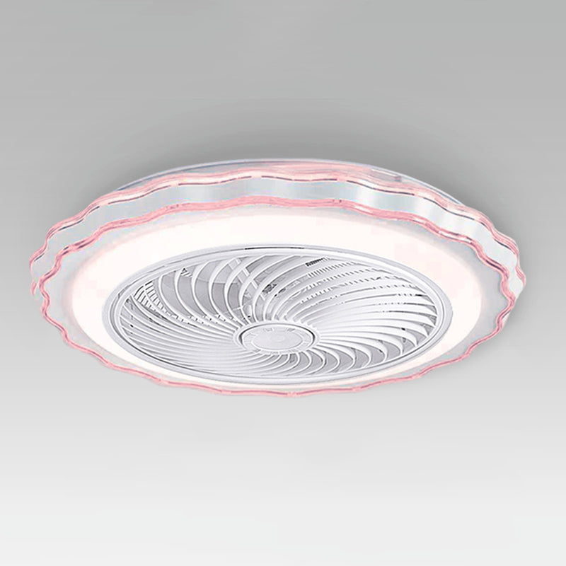 Éclairage de ventilateur de plafond floral Style de style en métal LED MONT SEMI FUX LEMP