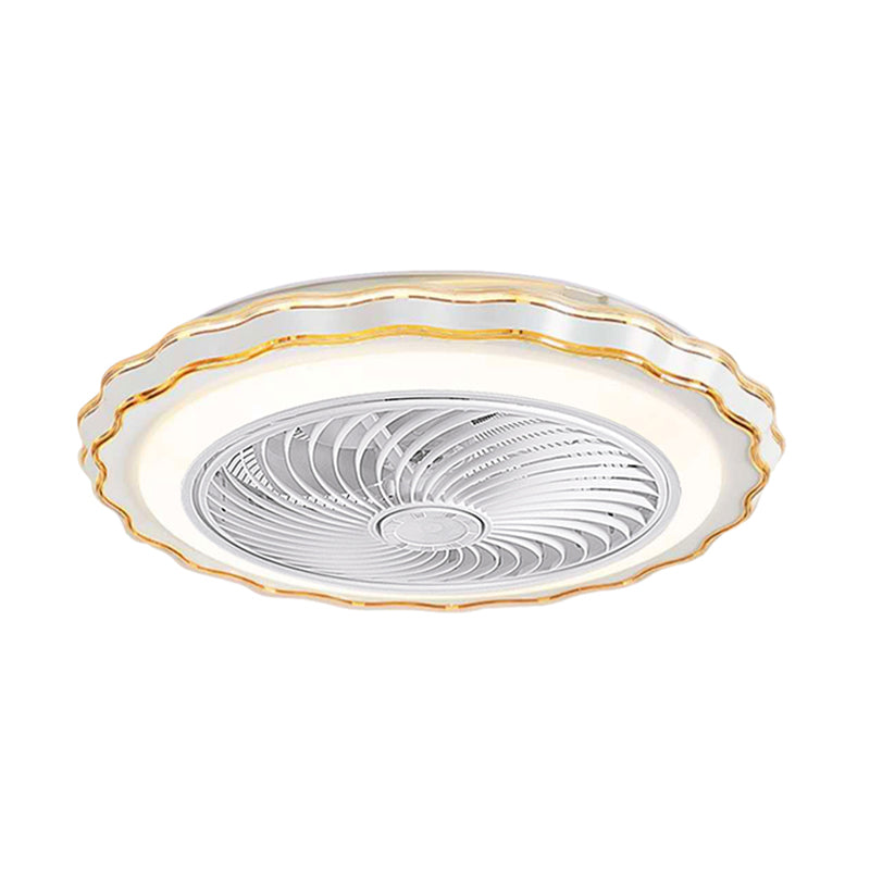 Éclairage de ventilateur de plafond floral Style de style en métal LED MONT SEMI FUX LEMP