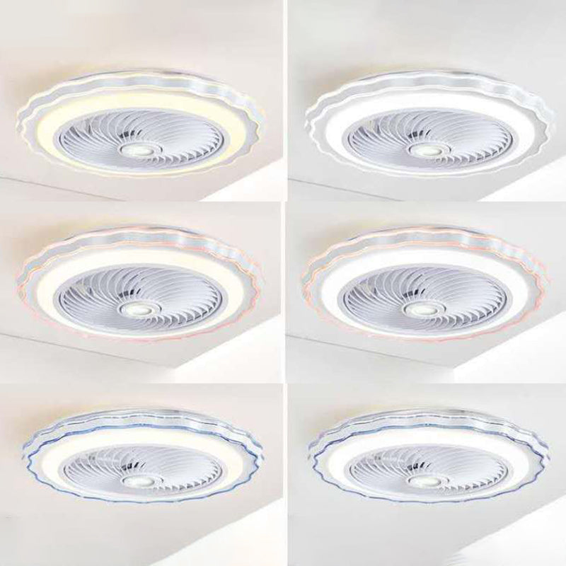 Éclairage de ventilateur de plafond floral Style de style en métal LED MONT SEMI FUX LEMP