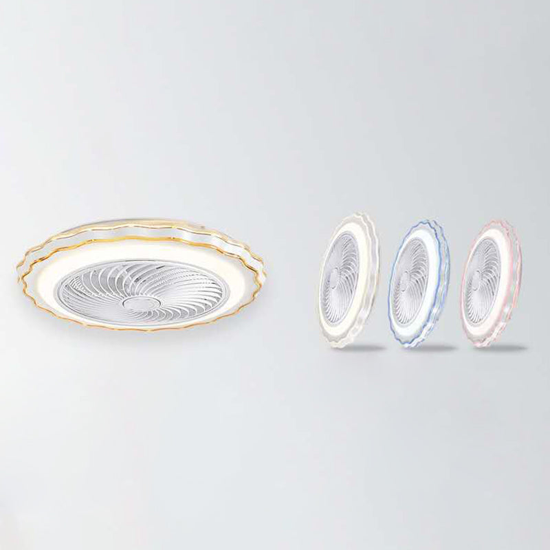 Éclairage de ventilateur de plafond floral Style de style en métal LED MONT SEMI FUX LEMP