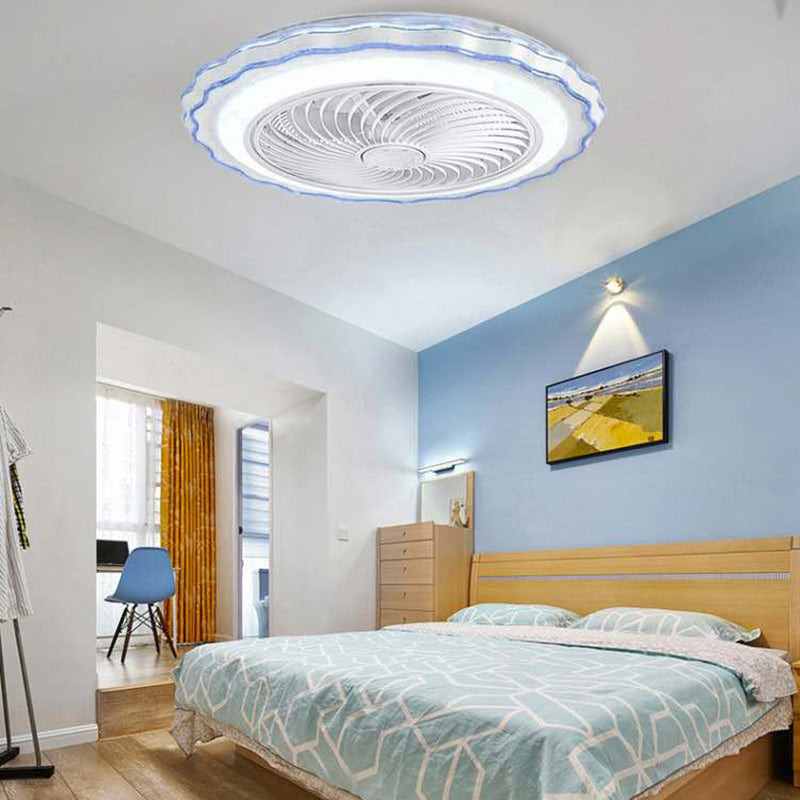 Éclairage de ventilateur de plafond floral Style de style en métal LED MONT SEMI FUX LEMP