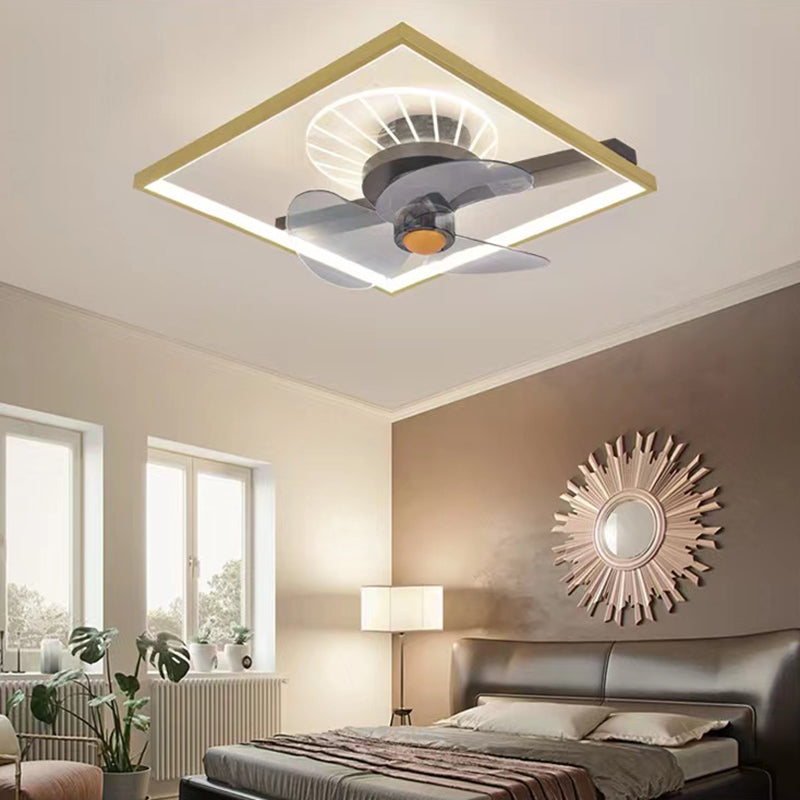 Noordse geometrie spoeling mount ventilator licht metallic slaapkamer led semi spoel plafondlicht