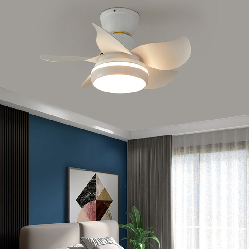 Conversion de fréquence Ventilateur LED Light Macaron Style Kids Room Semi Flush Plafond Light