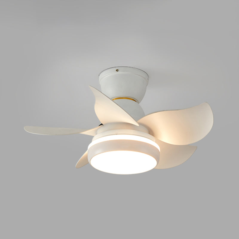 Conversion de fréquence Ventilateur LED Light Macaron Style Kids Room Semi Flush Plafond Light