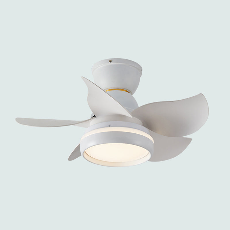 Conversion de fréquence Ventilateur LED Light Macaron Style Kids Room Semi Flush Plafond Light