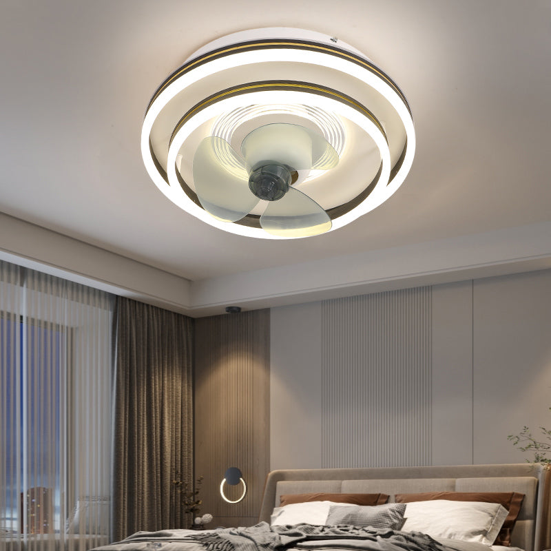 Rotatable-Head Ceiling Fan Lamp Frequency Conversion Modern LED Semi Flush Mount Light