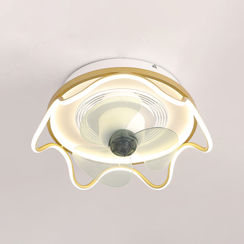 Conversione della lampada a ventola del soffitto a testa rotabile con conversione a LED moderna semifulto