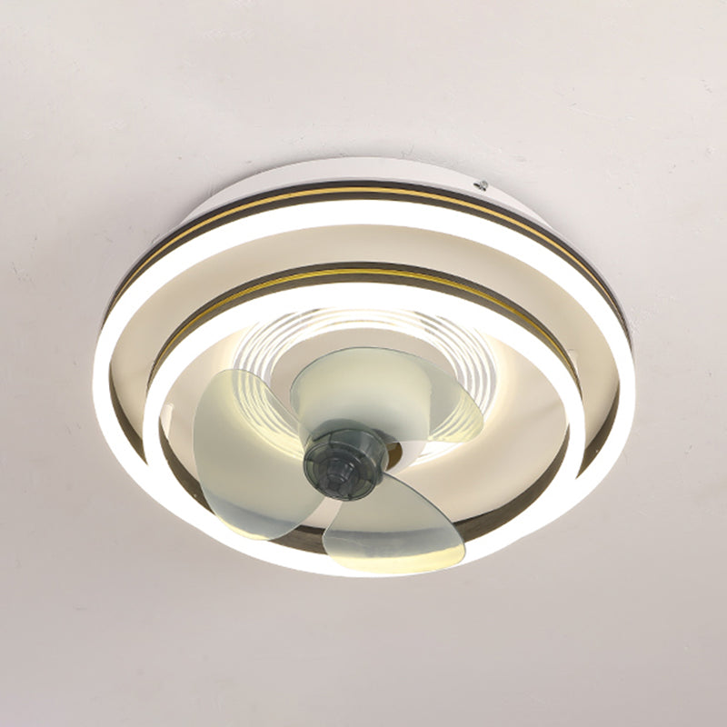 Conversione della lampada a ventola del soffitto a testa rotabile con conversione a LED moderna semifulto