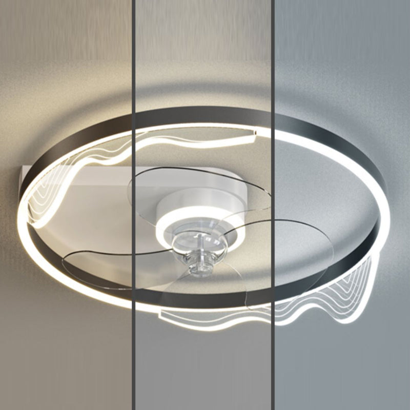 Einfachheit LED Deckenlüfter Lampe Schlafzimmer Halbflush -Halter -Leuchte