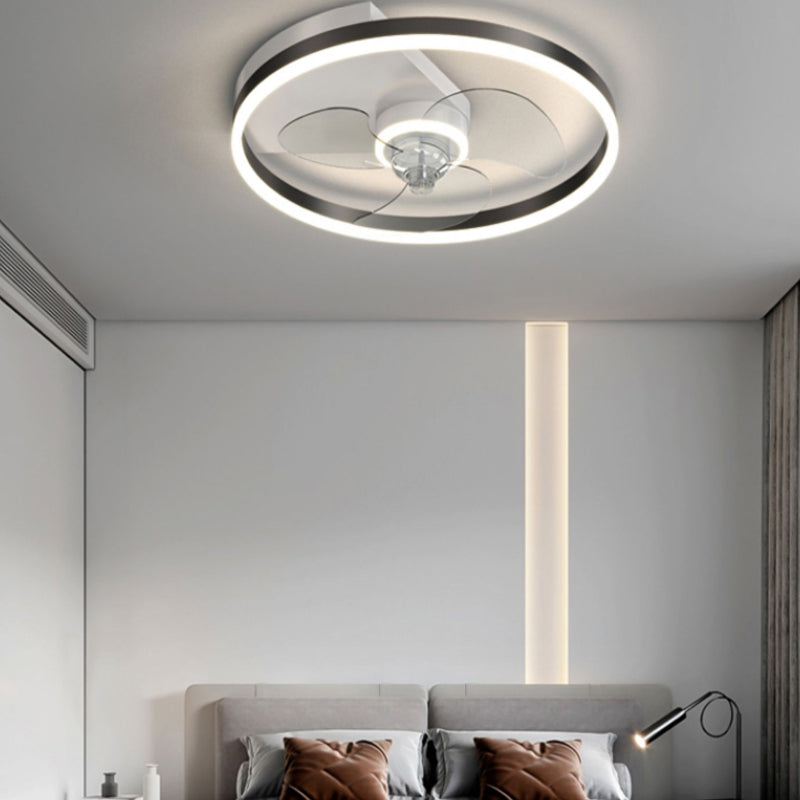 Simplicity LED Ceiling Fan Lamp Bedroom Semi Flush Mount Light Fixture