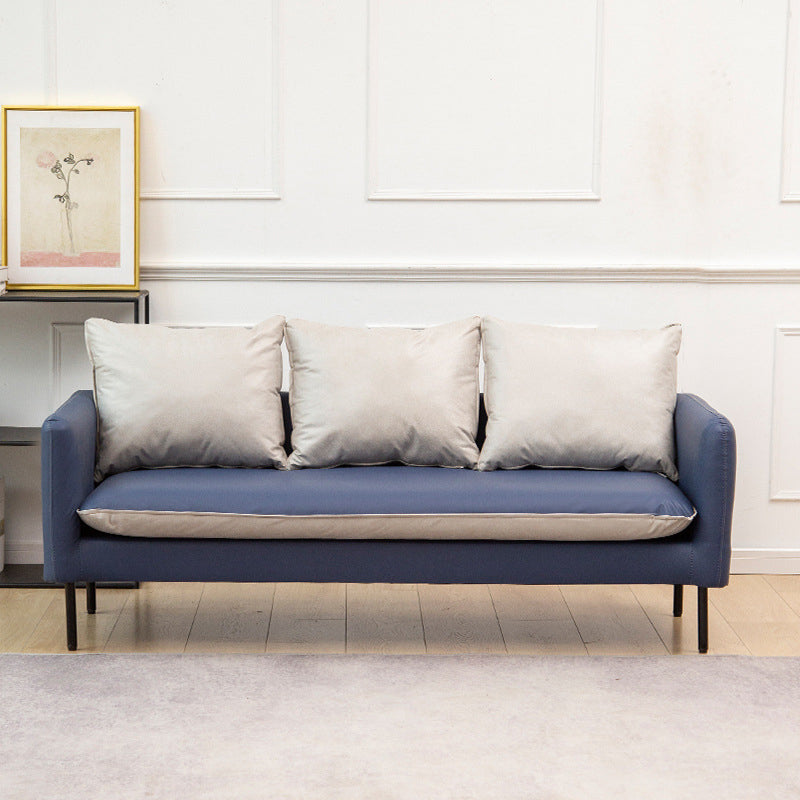 Modernes Leder -Quadrat -Arm -Sofa mit losen Rücken für Wohnzimmer